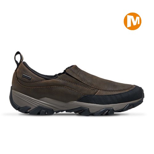 Pánské Slip On Boty Merrell ColdPack Ice+ Moc Waterproof Tmavě Hnědé (CZ. QAUPM)